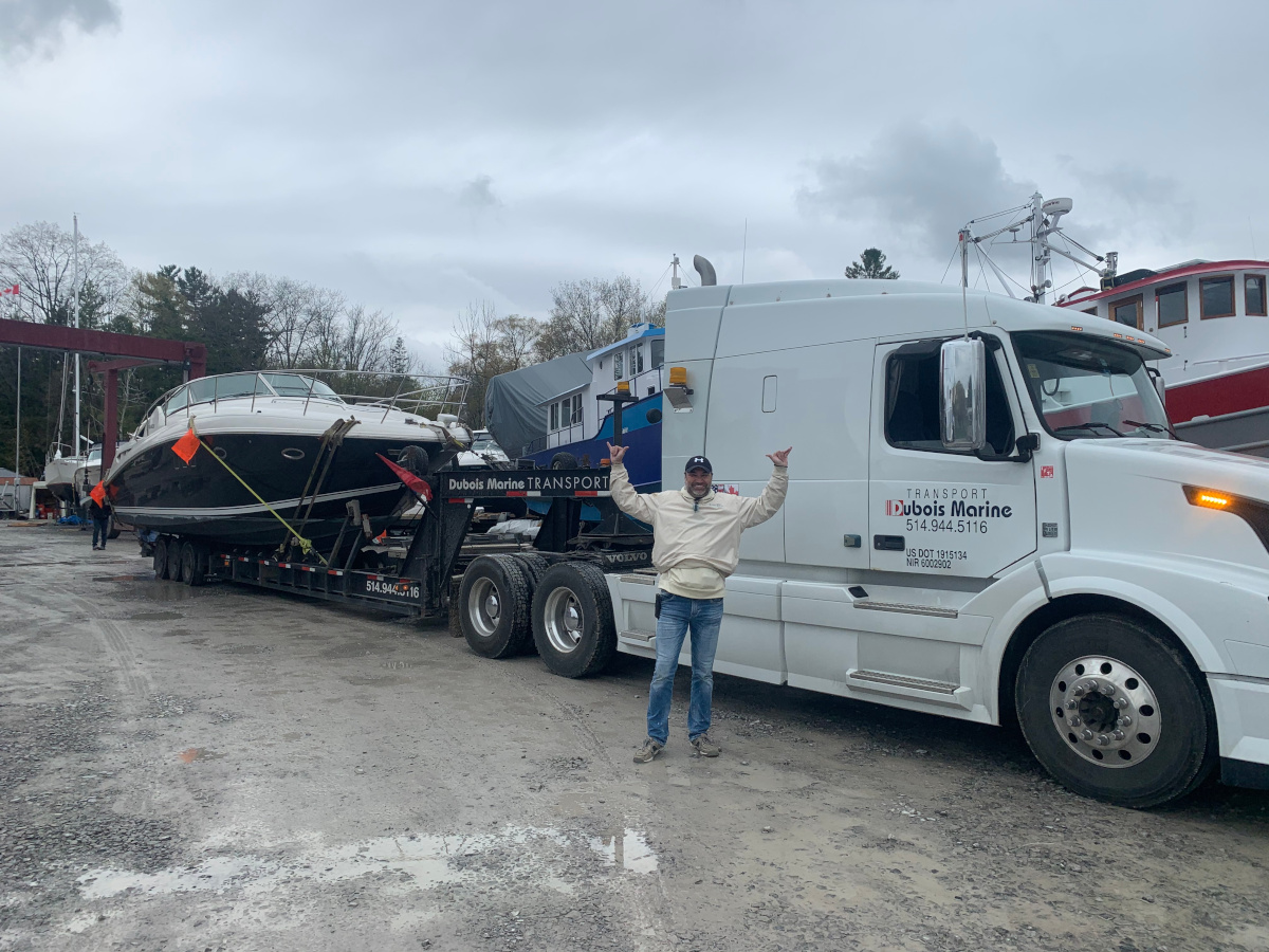 boat transport on truck