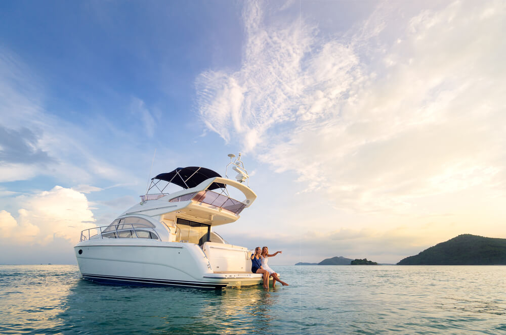 relaxing on boat